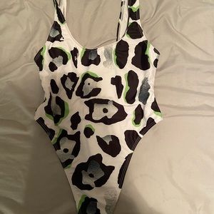 Missguided leopard thong swimsuit